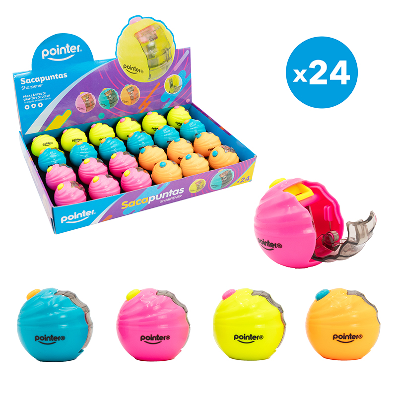 SACAPUNTAS PLASTICO CON DEPOSITO (ESFERA)