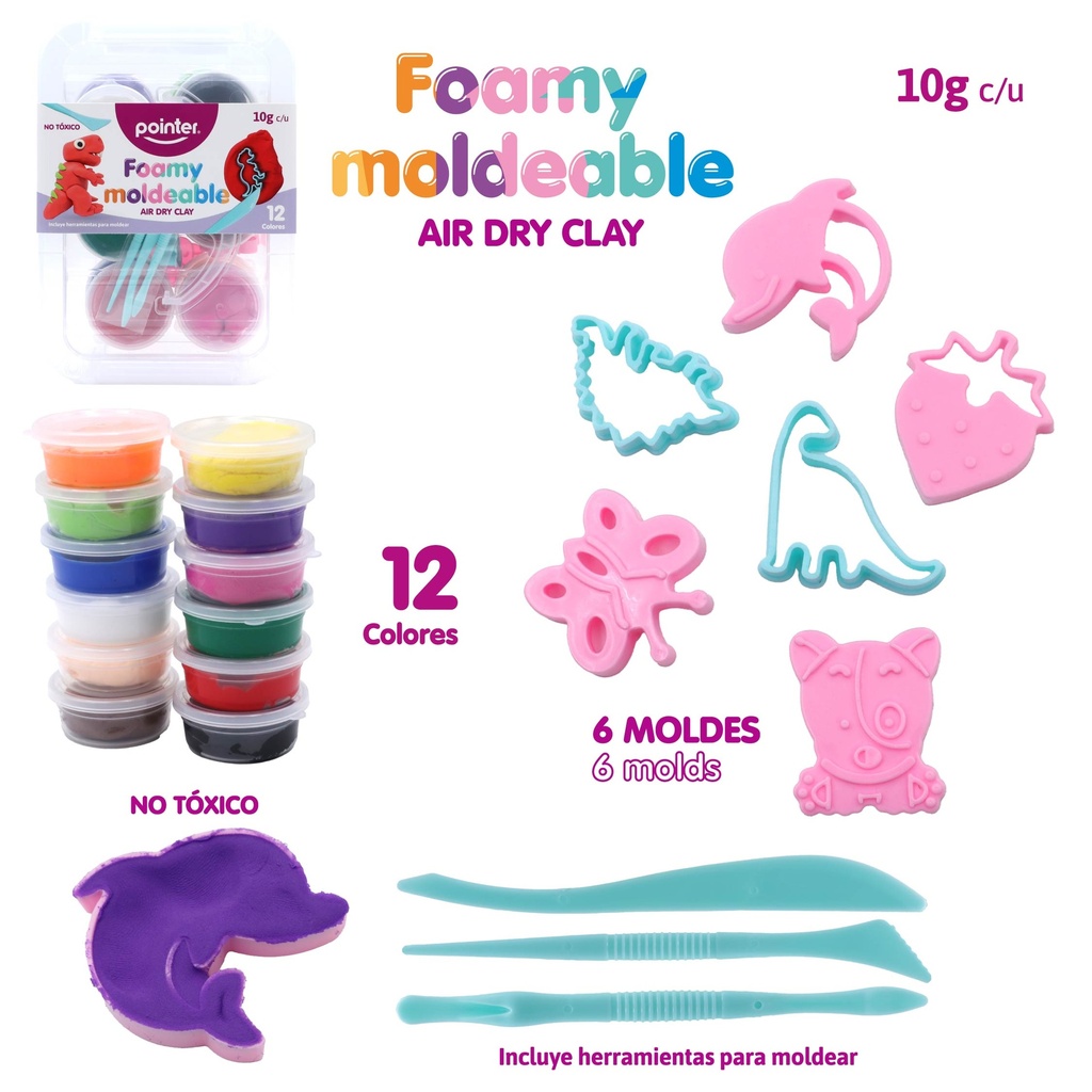 SET DE FOAMI MOLDEABLE 12 COLORES