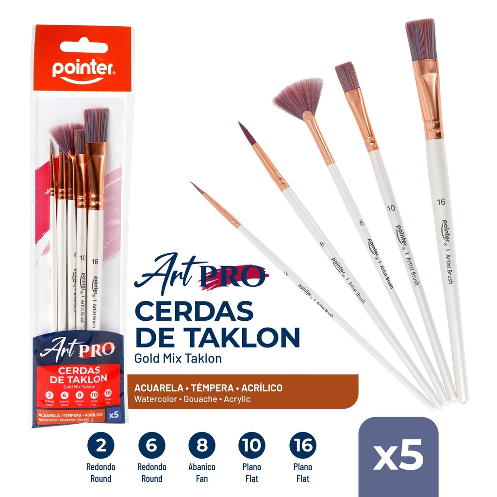 SET DE PINCELES ART PRO x5PZAS