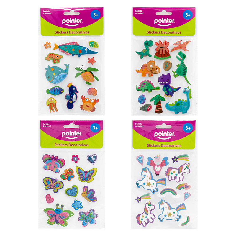 STICKERS DECORATIVOS ESCARCHADOS (ANIMALES)