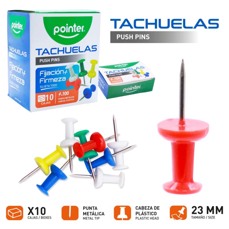 TACHUELAS DE COLORES x 100 PZAS.