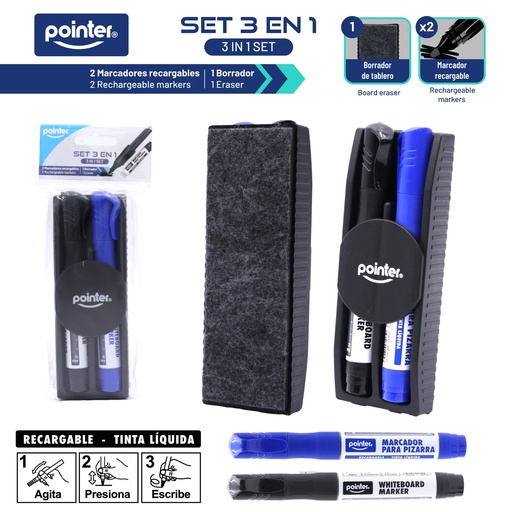 [EMK-24109] BORRADOR MAGNETICO PARA TABLERO CON 2 MARCADORES