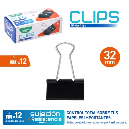 [DC-32MM] CLIPS SUJETA PAPEL 32mm