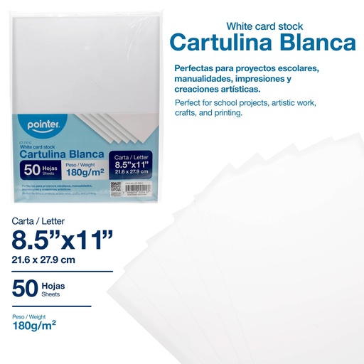 [CT-737-C] CARTULINA BLANCA 50 HOJAS
