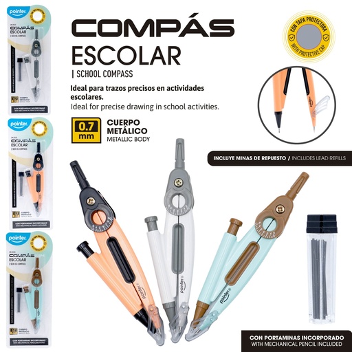 [CM-25123] COMPAS METALICO CON MINAS DE REPUESTO