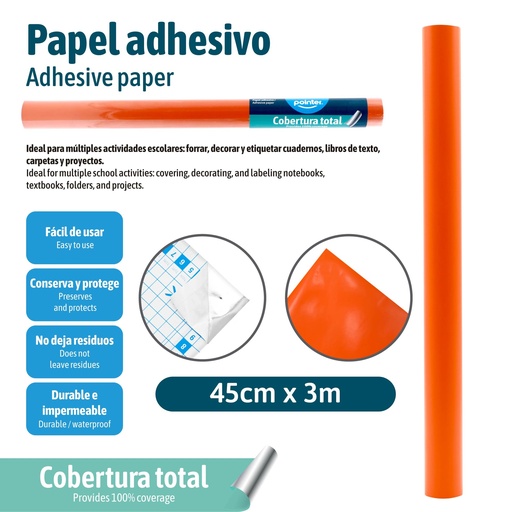 [PAC-3M-OR] PAPEL ADHESIVO NARANJA 3M