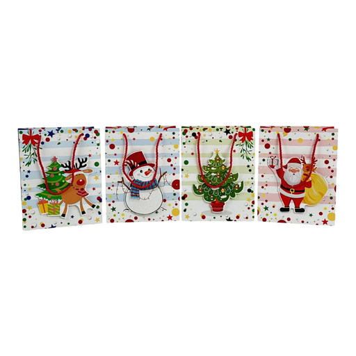 [784-6524684] BOLSA DE REGALO PEQUEÑA - NAVIDEÑA CON RELIEVE 23x18x10CM