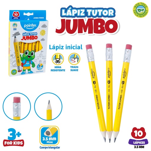 [HB-JB-14500] LAPIZ JUMBO TUTOR x10 PAQUETE