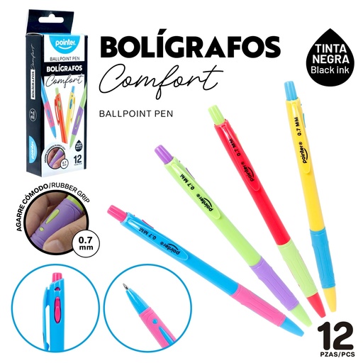 [BP-25207-BK] BOLIGRAFO RETRACTIL 0.7MM NEGRO UNIDAD