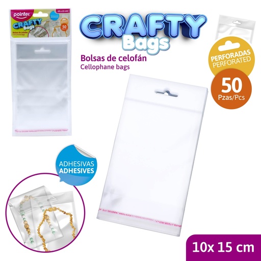 [OBH-46-S] BOLSAS DE CELOFAN ADHESIVAS 10x15cm