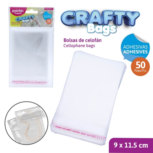 [OB-1159-S] BOLSAS DE CELOFAN ADHESIVAS 11.5x9cm