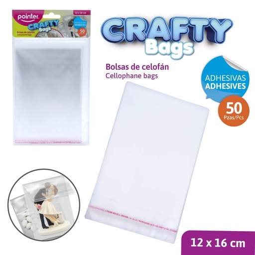 [OB-1612-S] BOLSAS DE CELOFAN ADHESIVAS 16x12cm