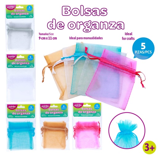 [ANC-1740] BOLSAS DE ORGANZA PARA REGALOS 9X11CM