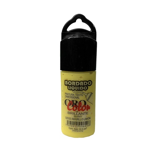 [LB-102] BORDADO LIQUIDO BRILLANTE AMARILLO LIMON 32,5ML