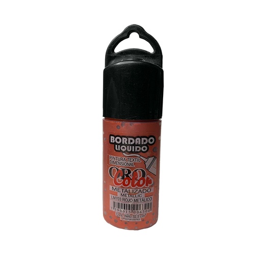 [LM703] BORDADO LIQUIDO METALIZADO ROJO METALICO 32,5CM