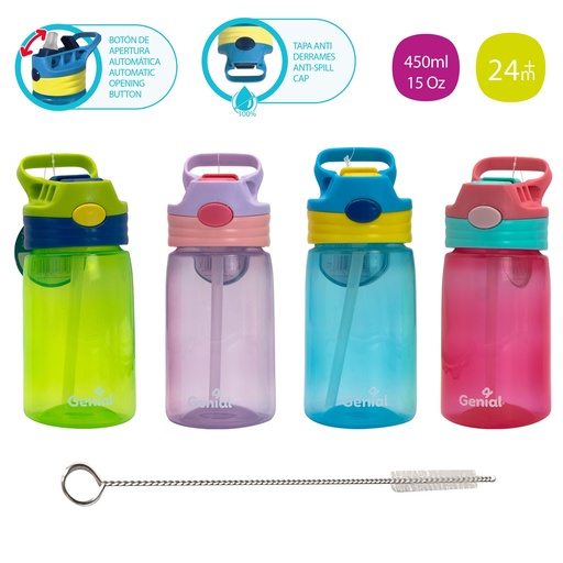 [GN-B2592] BOTELLA DE HIDRATACION ANTIDERRAMES (450ML/15OZ)