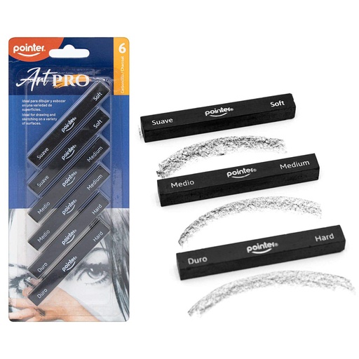 [CTZ-6] CARBONCILLO EN BARRA ART PRO x6PZAS