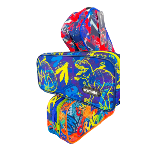 [STR-6097] CARTUCHERA C/ DOBLE  ZIPER DISEÑOS D NIÑOS