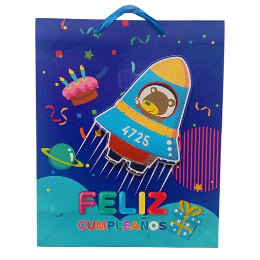 [786-6521275] BOLSA DE REGALO MEDIANA FELIZ CUMPLEAÑOS INFANTIL