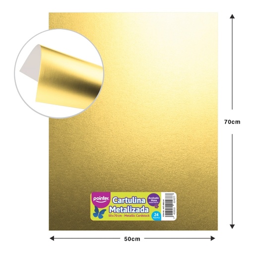 [MCT-8002-M] CARTULINA METALIZADA MATE - DORADO (50x70CM)