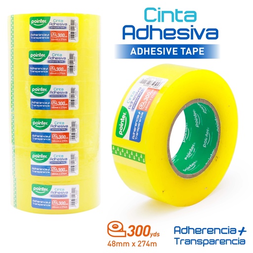 [TP-48300A] CINTA ADHESIVA DE EMPAQUE (AMARILLO TRANSPARENTE) - 4,8CM x 275MTS
