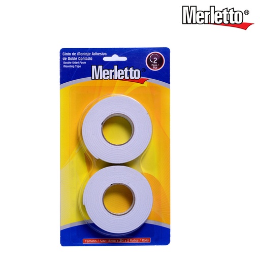 [780-2321619] CINTA ADHESIVA DE DOBLE CONTACTO - 18MM x 2M x2PZAS