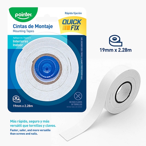 [MT-2019] CINTA ADHESIVA DOBLE FAZ 19MM x2.28M