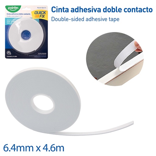 [MT-64462] CINTA ADHESIVA DOBLE CONTACTO - 6.4MM x 4.6M