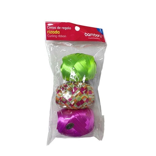[707-1005/090] CINTAS DE REGALO RIZADA - 5mm x 10m x 3UND