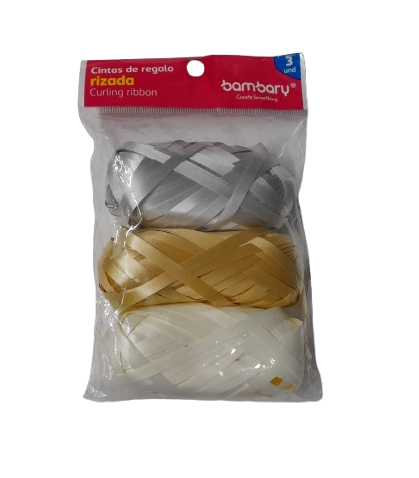 [707-1005/060] CINTAS DE REGALO RIZADA - 5MMx10M x3UND