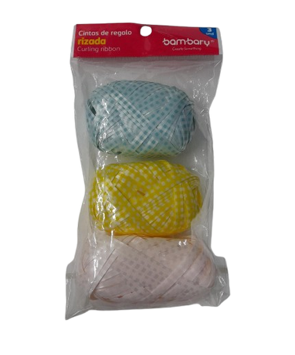 [707-1005/080] CINTAS DE REGALO RIZADA - 5MMx10M x3UND