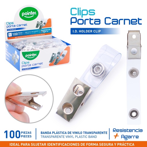 [B05-2H-VMR] CLIP PORTA CARNET x 100 PZAS.
