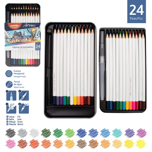 [WCS-2274] LAPICES DE COLORES ACUARELABLES ART PRO x24PZAS