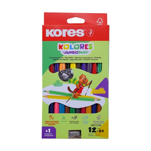 [93252.22] COLORES JUMBO DUO x12PZS+SACAPUNTAS