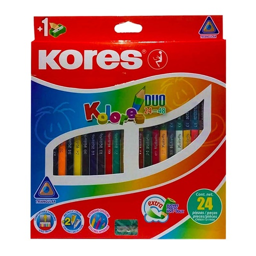 [93224.52] COLORES DUO TRIAGULARES x24PZS+SACAPUNTAS