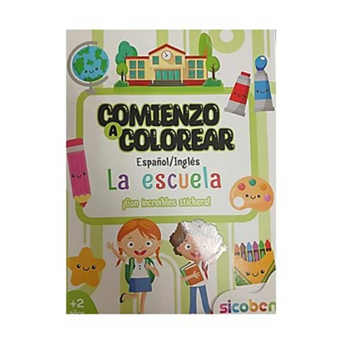 [6014417360323ME] COMIENZO A COLOREAR ESPAÑOL/INGLES LA ESCUELA