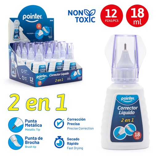 [AS-888] CORRECTOR LIQUIDO 2 EN 1 - 18ML