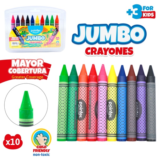 [CY-45001] CRAYONES JUMBO x10 COLORES