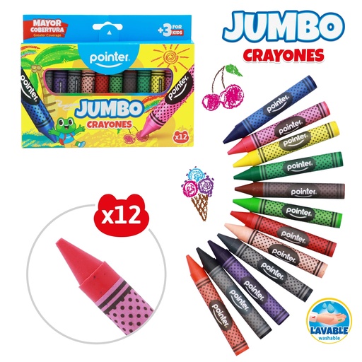 [CY-JB-12HQ] CRAYONES JUMBO x12 COLORES