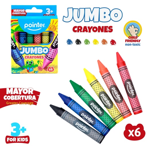 [CY-JB-6HQ] CRAYONES JUMBO x6 COLORES