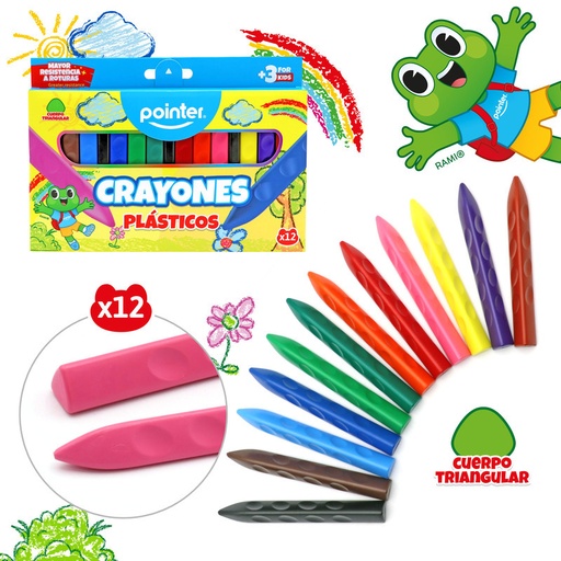 [CY-2409] CRAYONES PLASTICOS x 12 COLORES