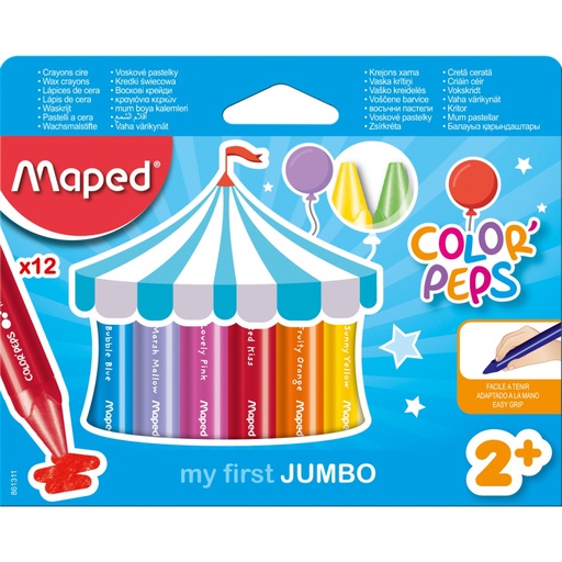 [861311] CREYON DE CERA JUMBO WAX COLOR PEPS x12PZS