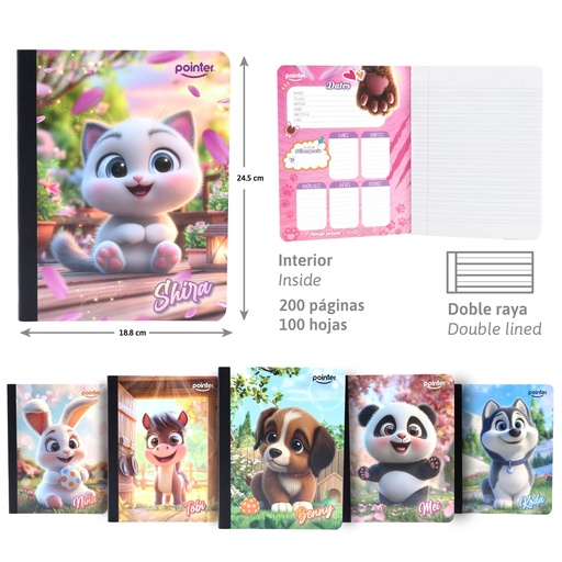 [COS-02-DL] CUADERNO COSIDO A4 DOBLE LINEA x100 HOJAS