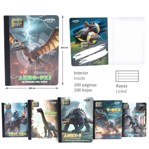 [COS-15] CUADERNO COSIDO A4 RAYA ANCHA x100 HOJAS