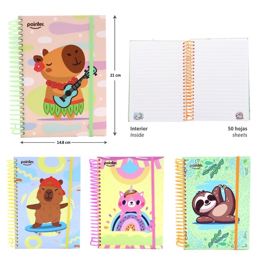 [NB-2589] LIBRETA DE APUNTES  CON ESPIRAL 21 X 15 cm 153 HOJAS