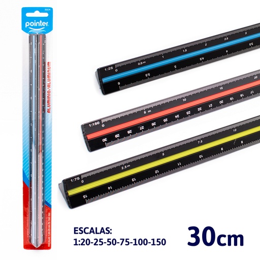 [RU-22106] ESCALIMETRO DE ALUMINIO 30cm