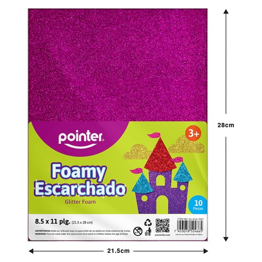 [GL-EVA-7007] FOAMY ESCARCHADO MORADO - CARTA (20x30CM)