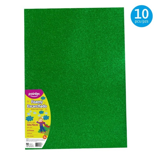 [GL-EVA-7023-57] FOAMY ESCARCHADO VERDE NAVIDAD - GRANDE (50x70CM)