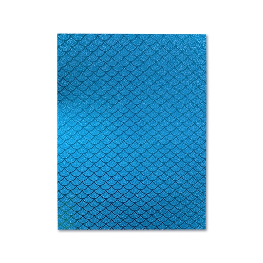 [035.012.7] FOAMY ESTAMPADO AZUL ESCAMAS - DOBLECARTA 30x40CM