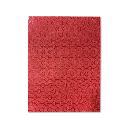 [048.001.7] FOAMY ESTAMPADO ROJO CORAZONES -  DOBLECARTA 30x40CM